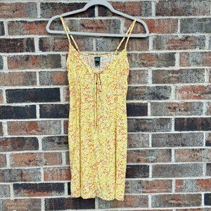 Wild Fable Yellow Floral Spaghetti Strap Sun Dress